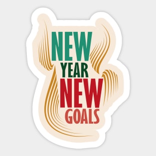 New Year New Goals!! Colorful Sticker